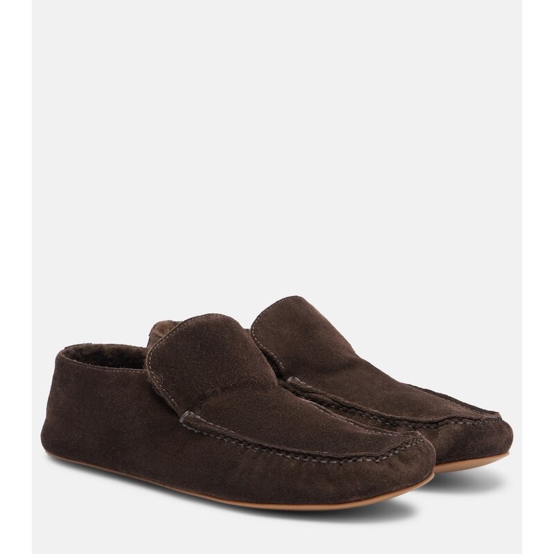 The Row Leo shearling-lined suede loafers