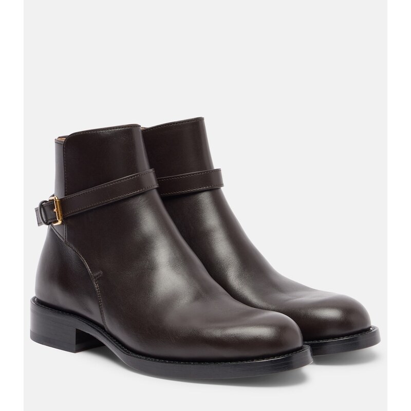 The Row Nobilis leather ankle boots