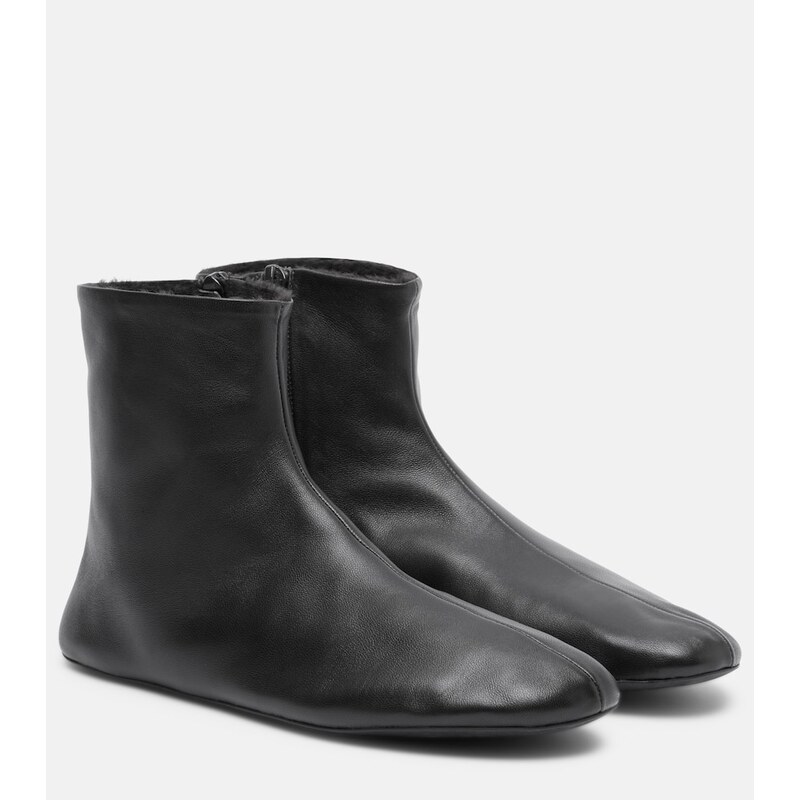 The Row Stella shearling-lined leather ankle boots