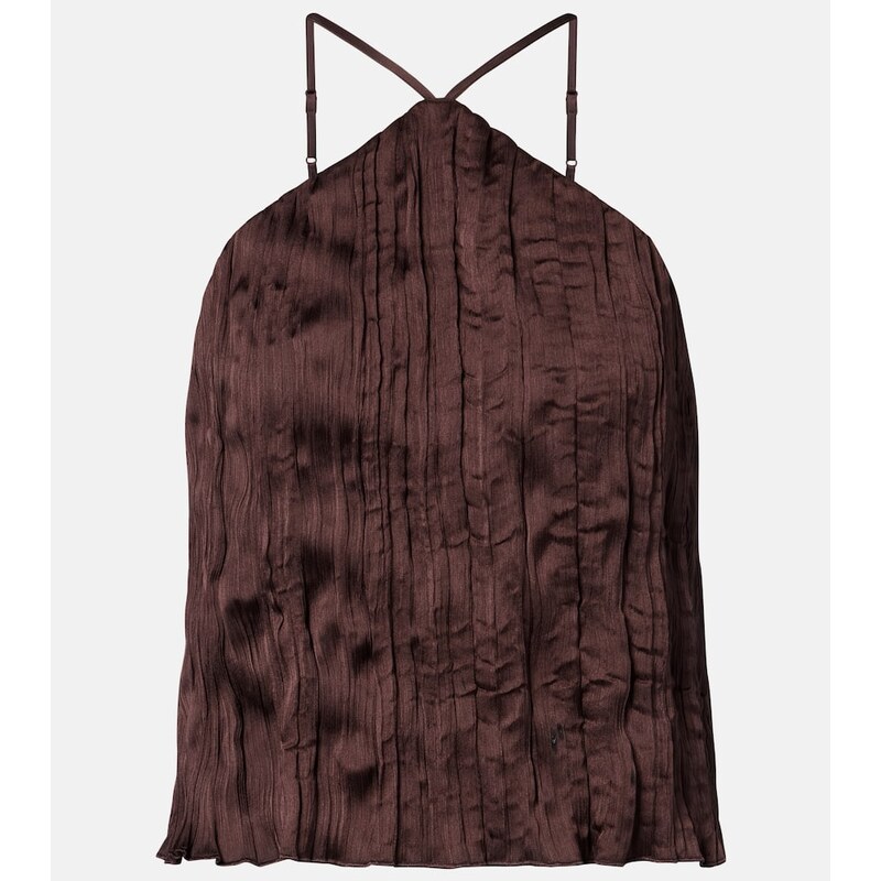 Staud Akari plissÃ halterneck top