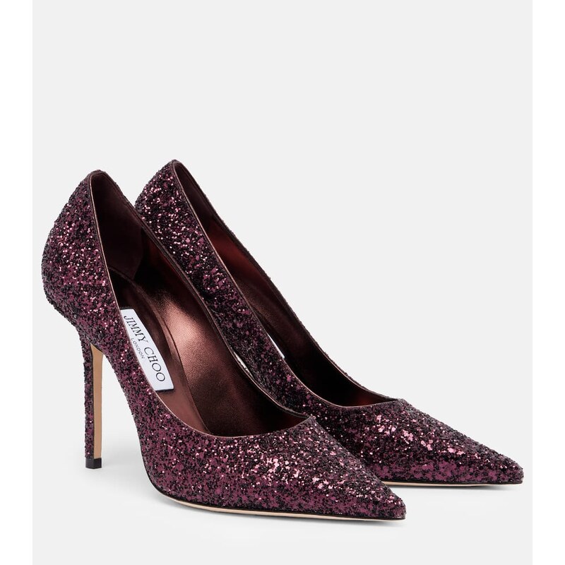 Jimmy Choo Love 100 glitter pumps