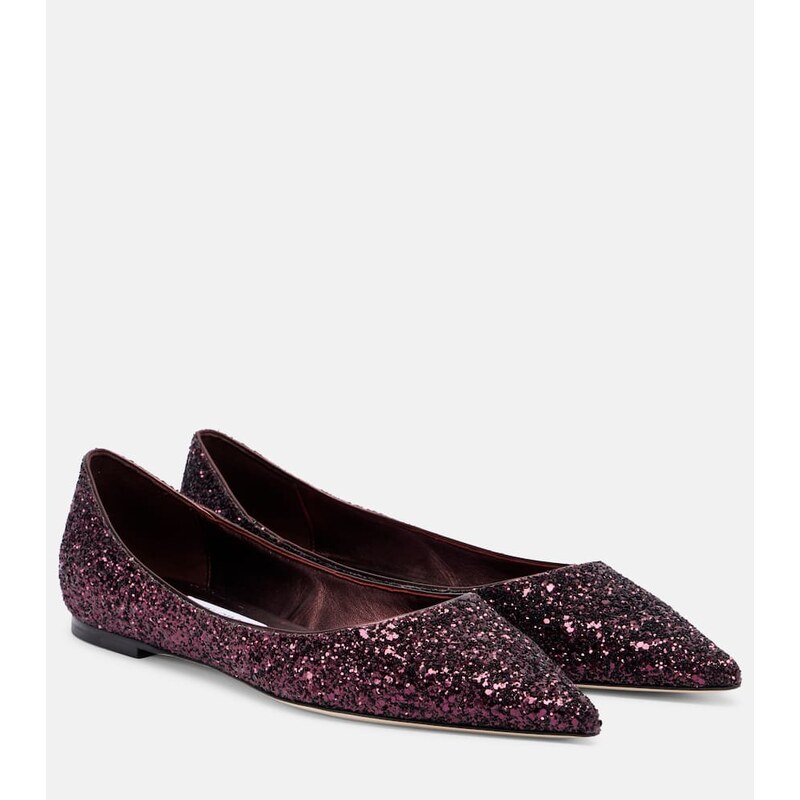 Jimmy Choo Love glitter ballet flats
