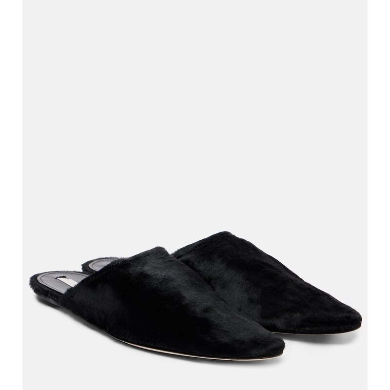 Christen Elipse calf hair mules