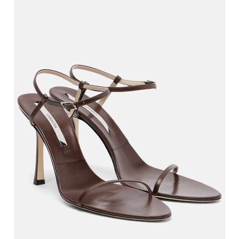 Christen Double Strap 95 leather sandals