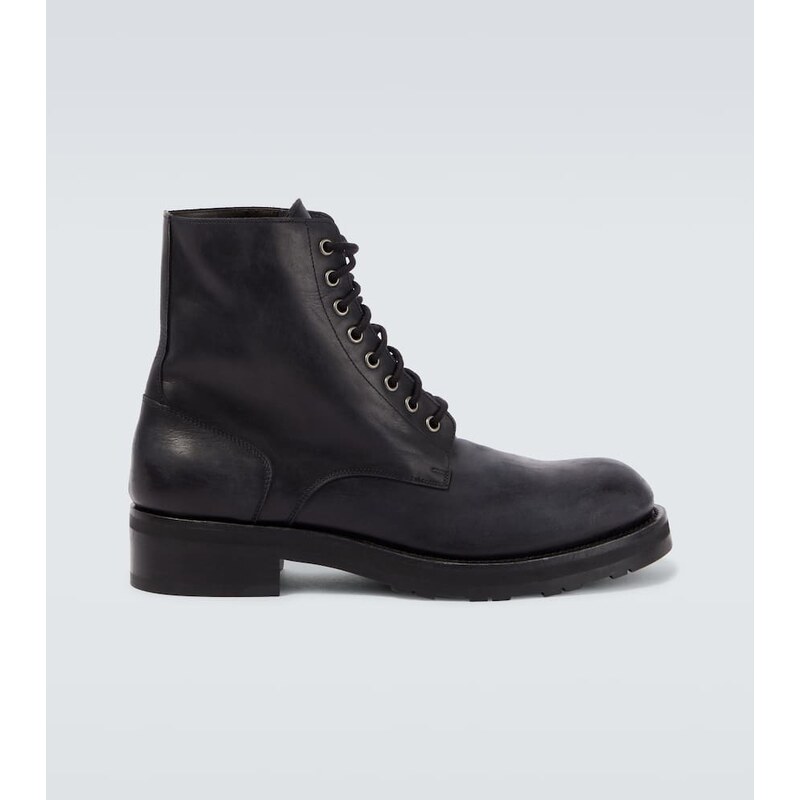 The Row Leather combat boots