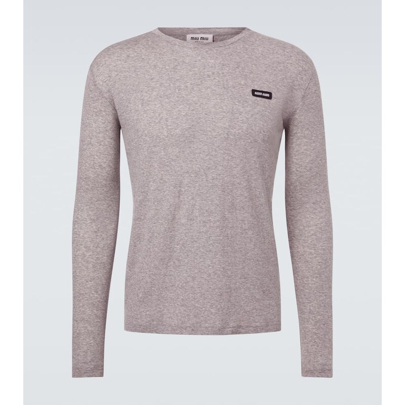 Miu Miu Logo cotton jersey T-shirt