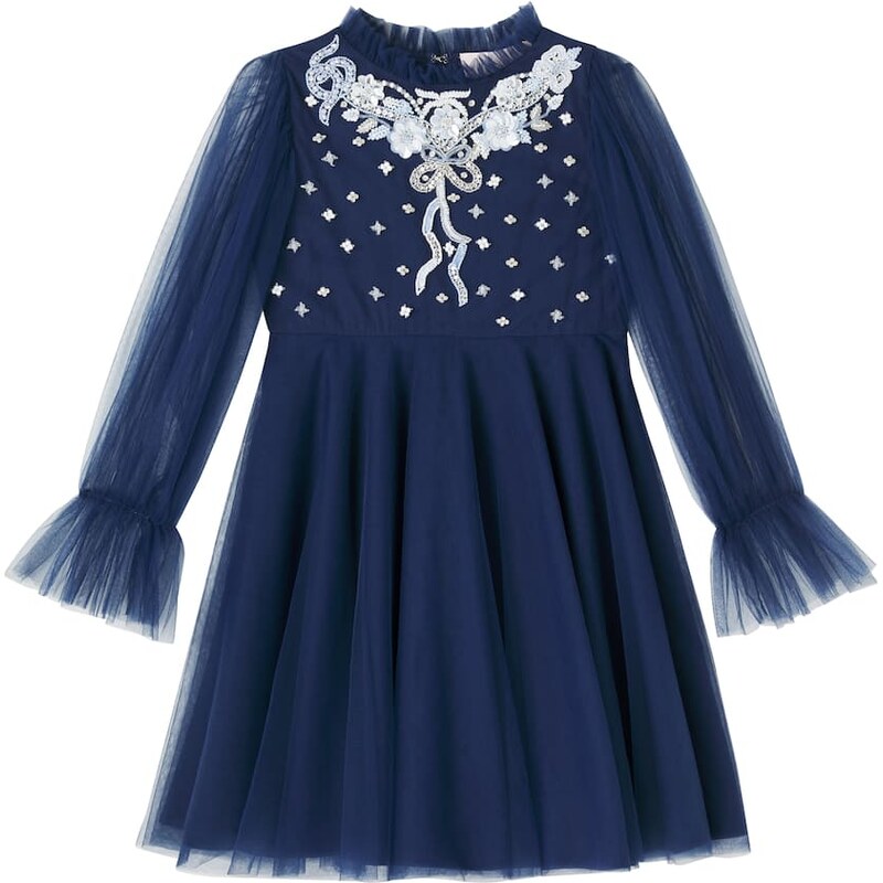 Tutu Du Monde Rosy Ribbons embellished tulle dress