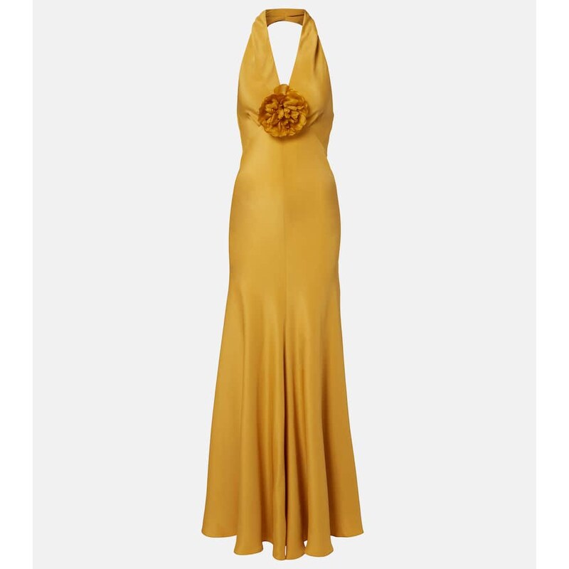 Rodarte Floral-appliquÃ silk crÃªpe gown