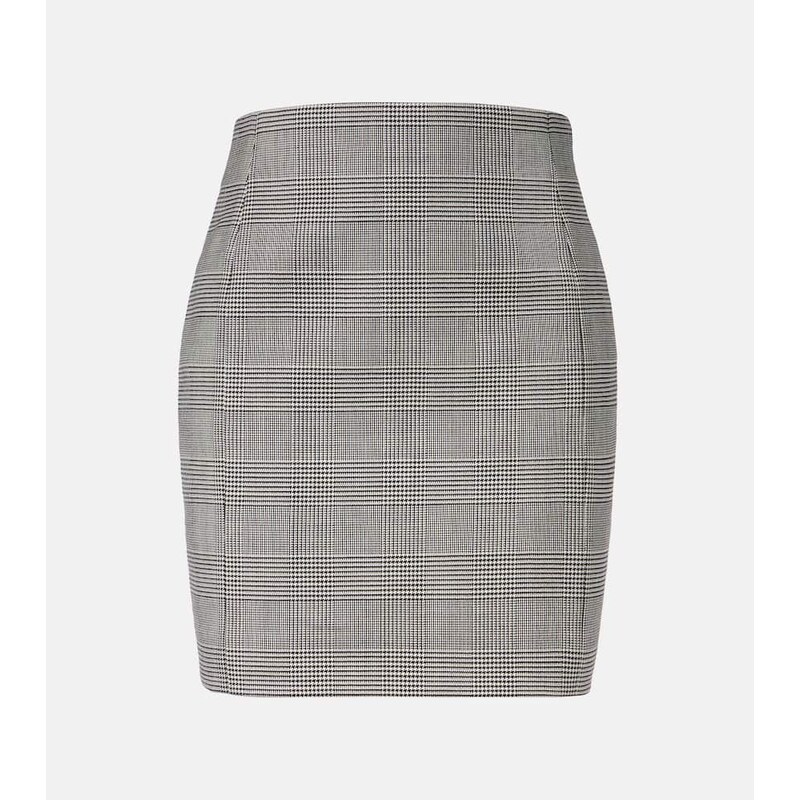 Balmain Houndstooth wool-blend miniskirt