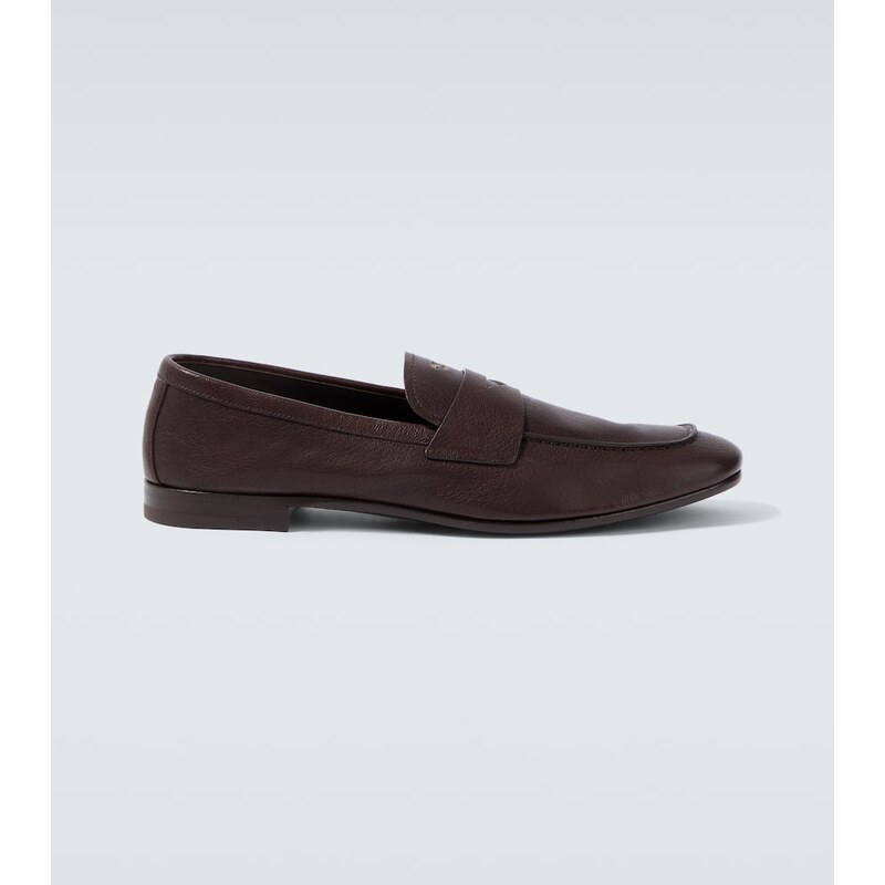 Mužské mokasíny z kůže Prada Logo v barvě James Brown