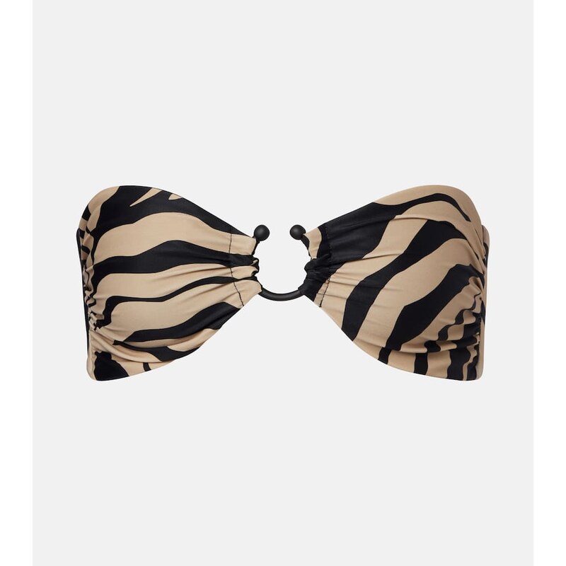 Johanna Ortiz Printed ring-detail bikini top