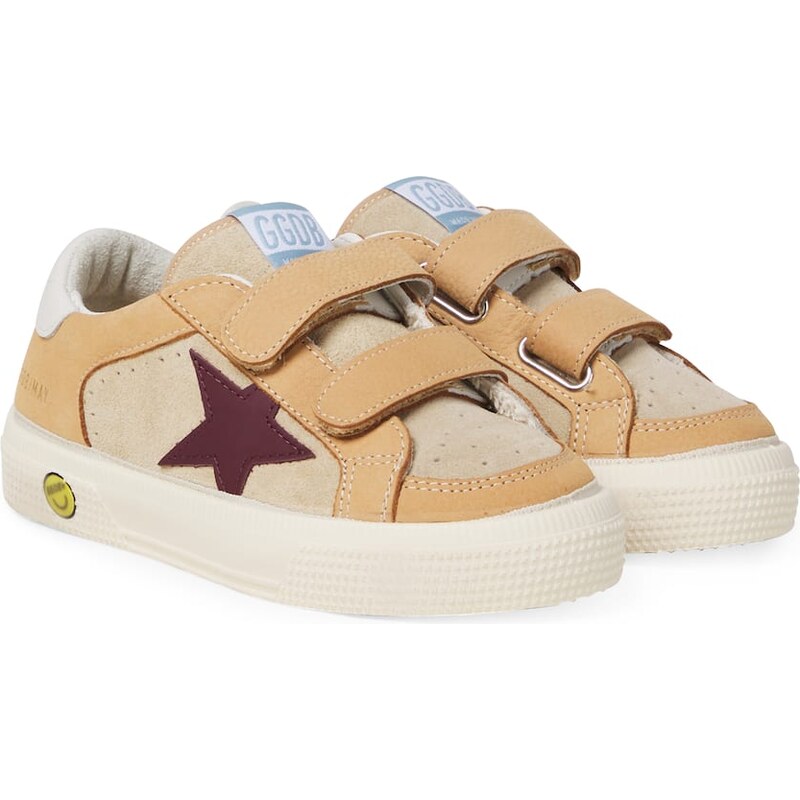 Golden Goose Kids May suede-trimmed sneakers
