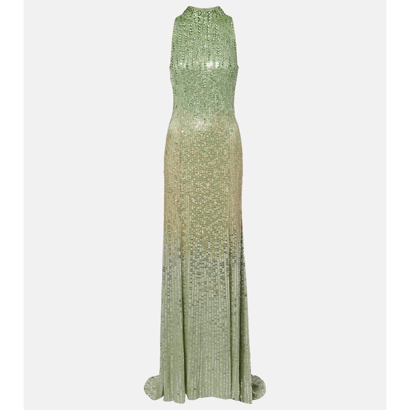 Jenny Packham Benue embellished halterneck gown