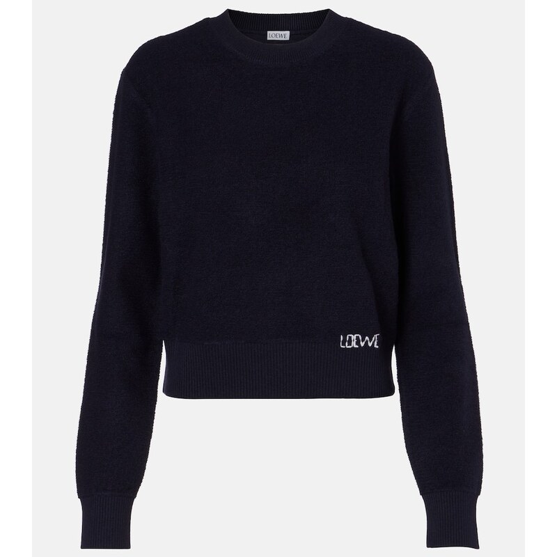 Loewe Logo embroidered wool sweater