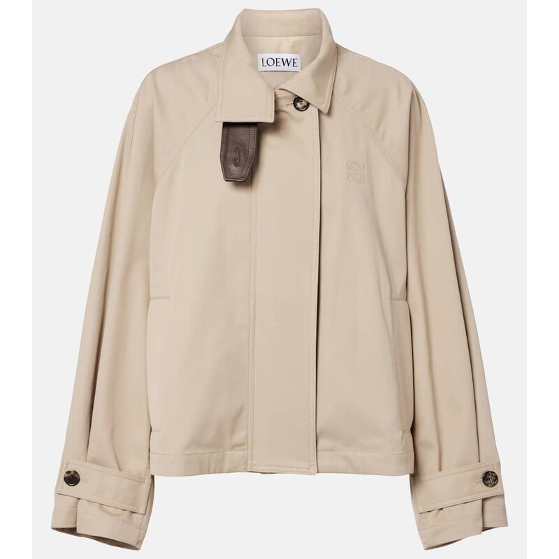 Loewe Leather-trimmed cotton and silk jacket