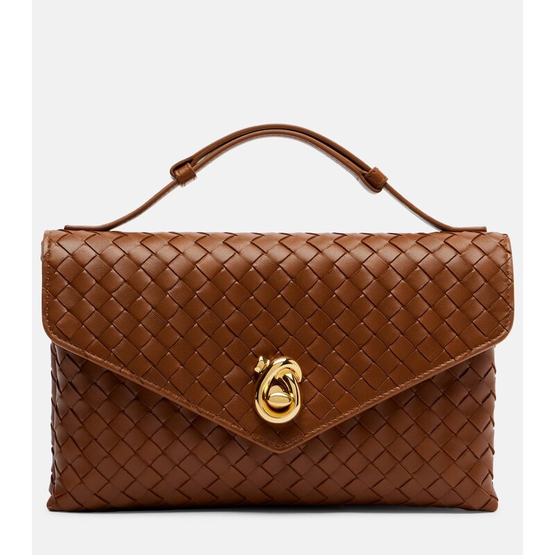 Bottega Veneta Knot Lock Intrecciato leather top-handle bag