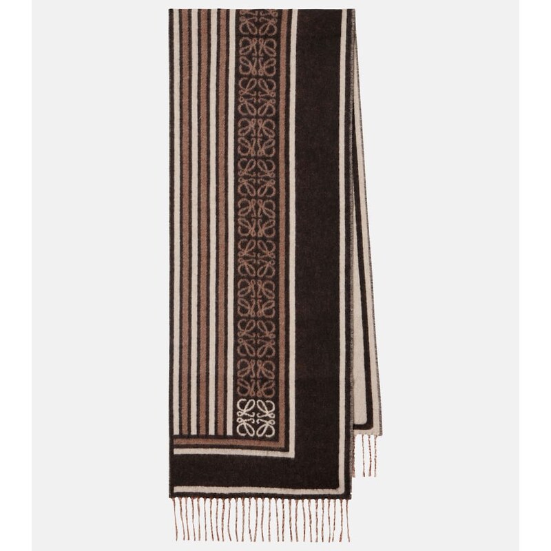 Loewe Anagram wool and cashmere jacquard scarf
