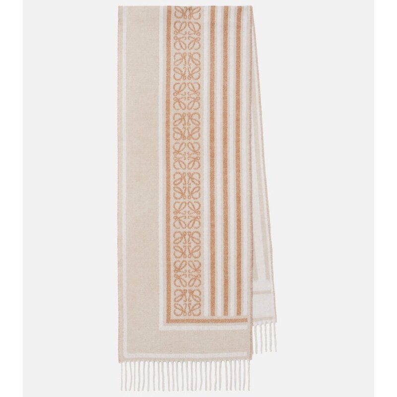 Loewe Anagram wool and cashmere jacquard scarf