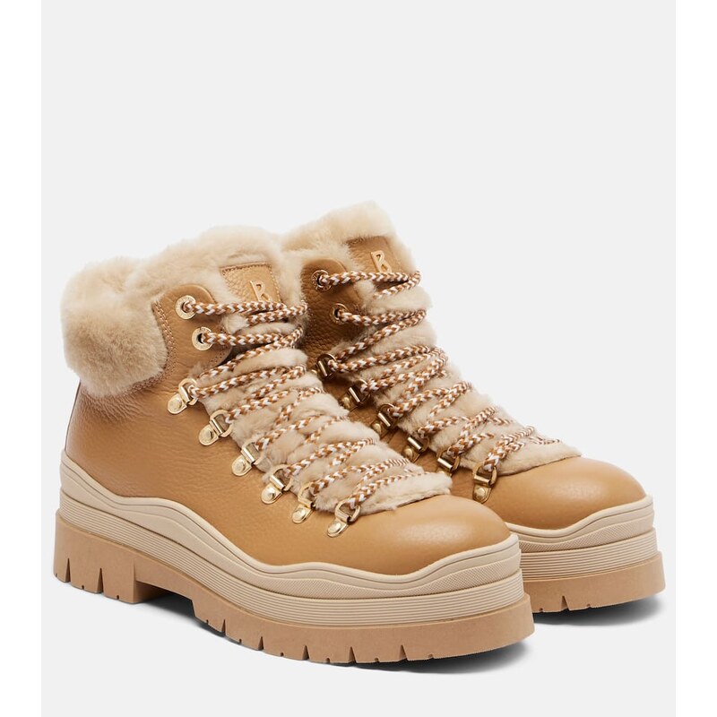 Bogner Arosa leather and shearling ankle boots