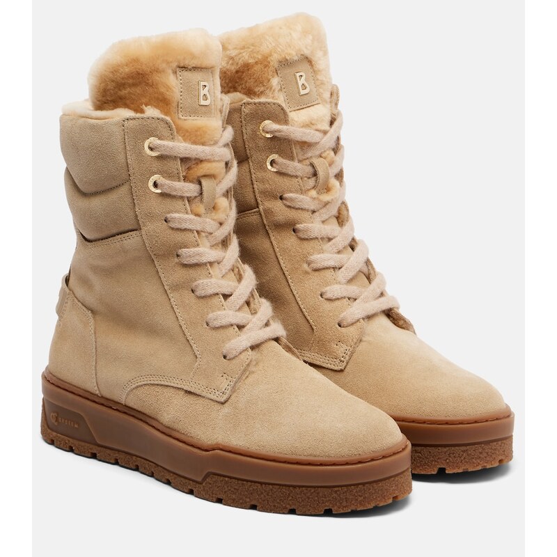 Bogner Calgary shearling-lined suede lace-up boots