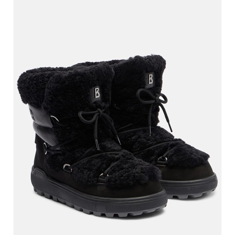 Bogner Chamonix shearling-trimmed suede snow boots