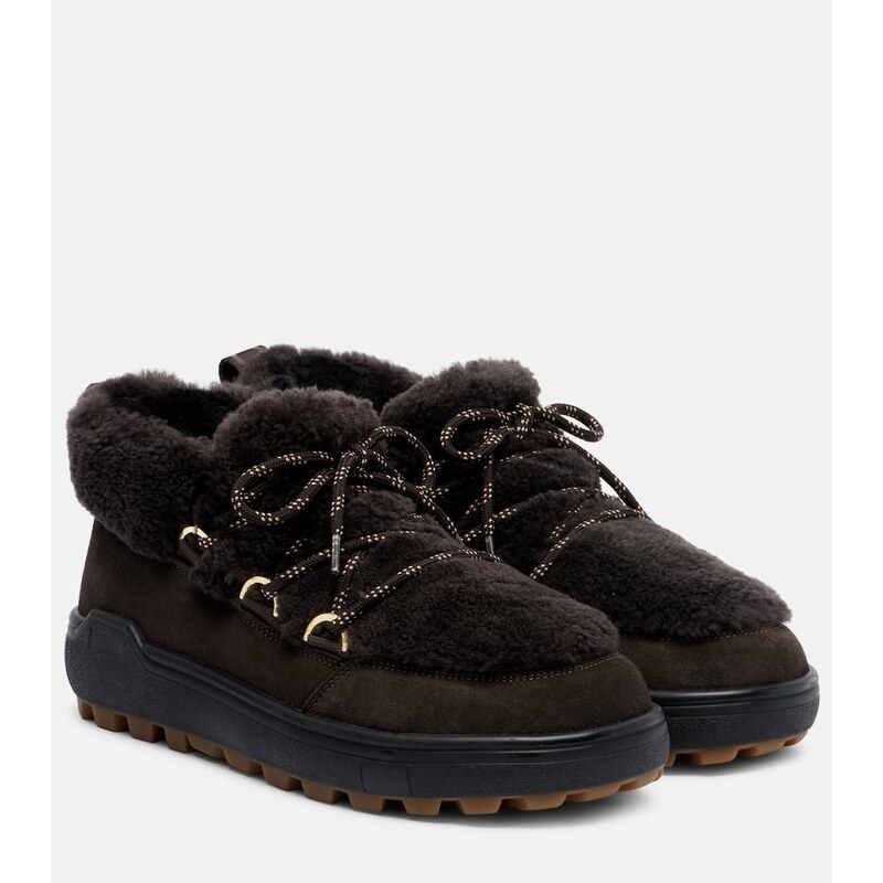 Bogner Chamonix shearling-trimmed suede ankle boots
