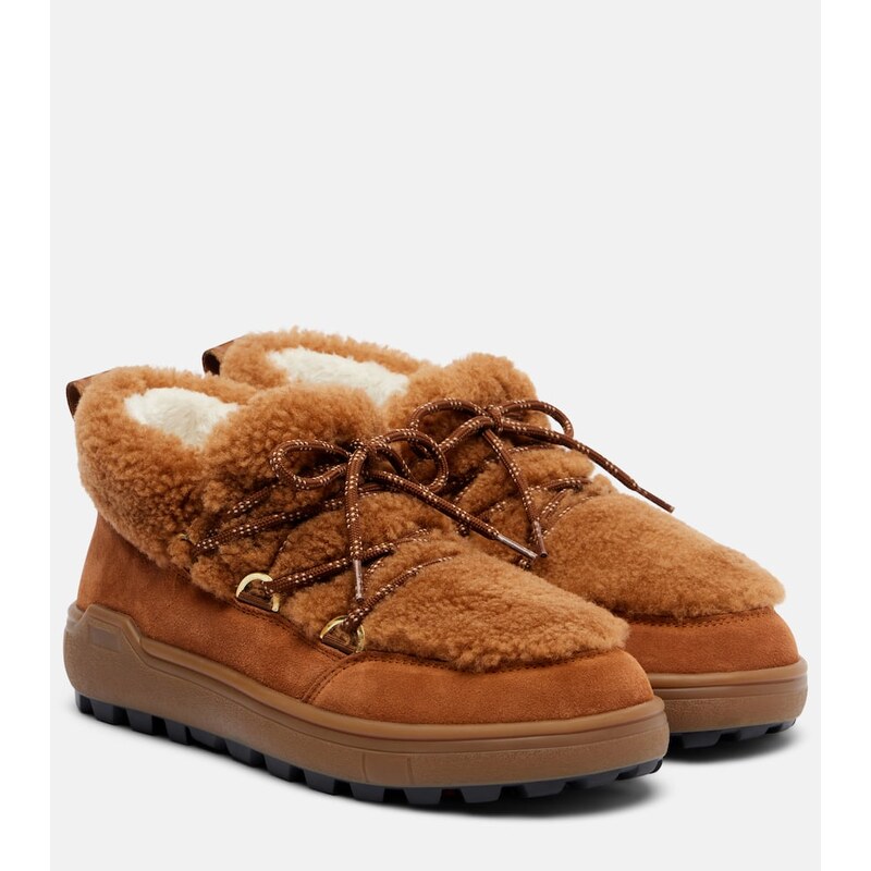 Bogner Chamonix shearling-trimmed suede ankle boots