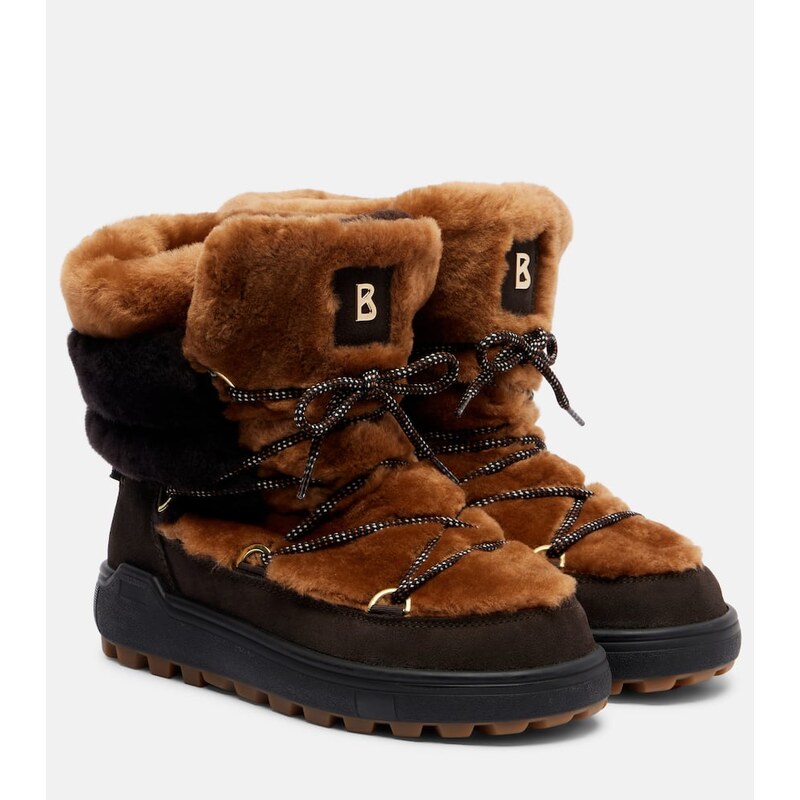 Bogner Chamonix shearling and suede snow boots