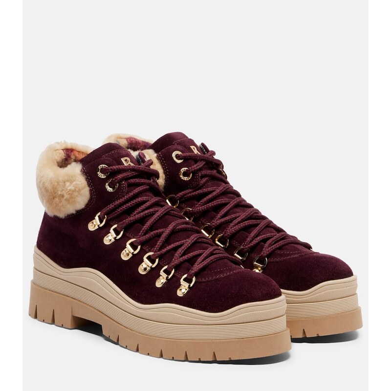 Bogner Arosa shearling-lined suede lace-up boots