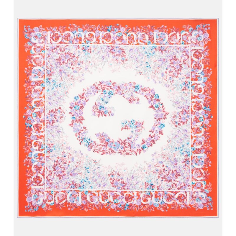 Gucci Printed silk twill scarf