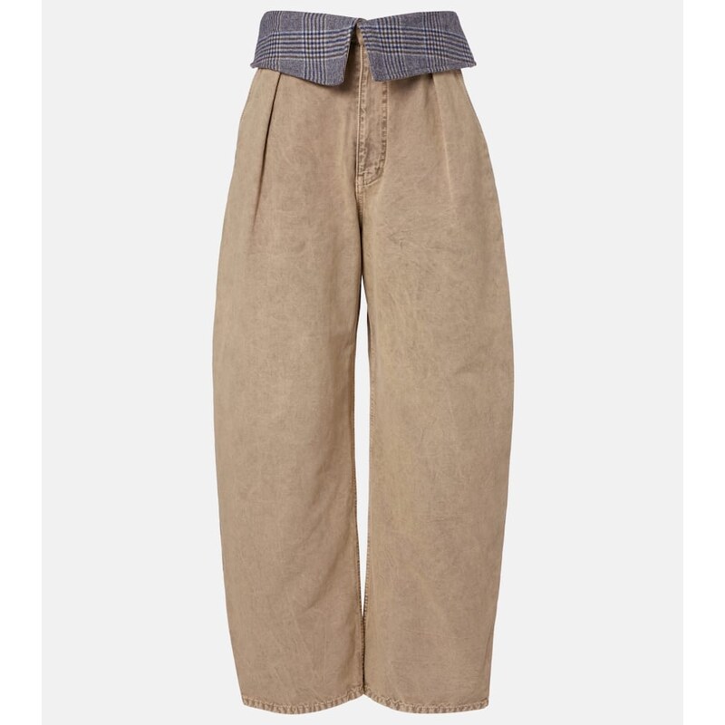 Loewe Wool-trimmed barrel-leg jeans