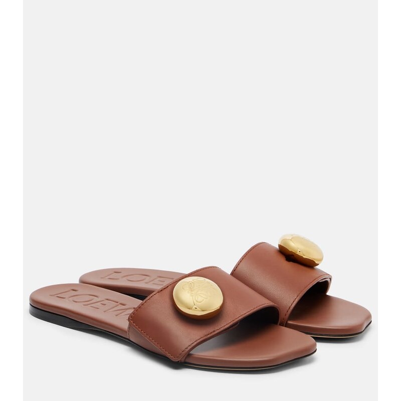 Loewe Pebble leather slides