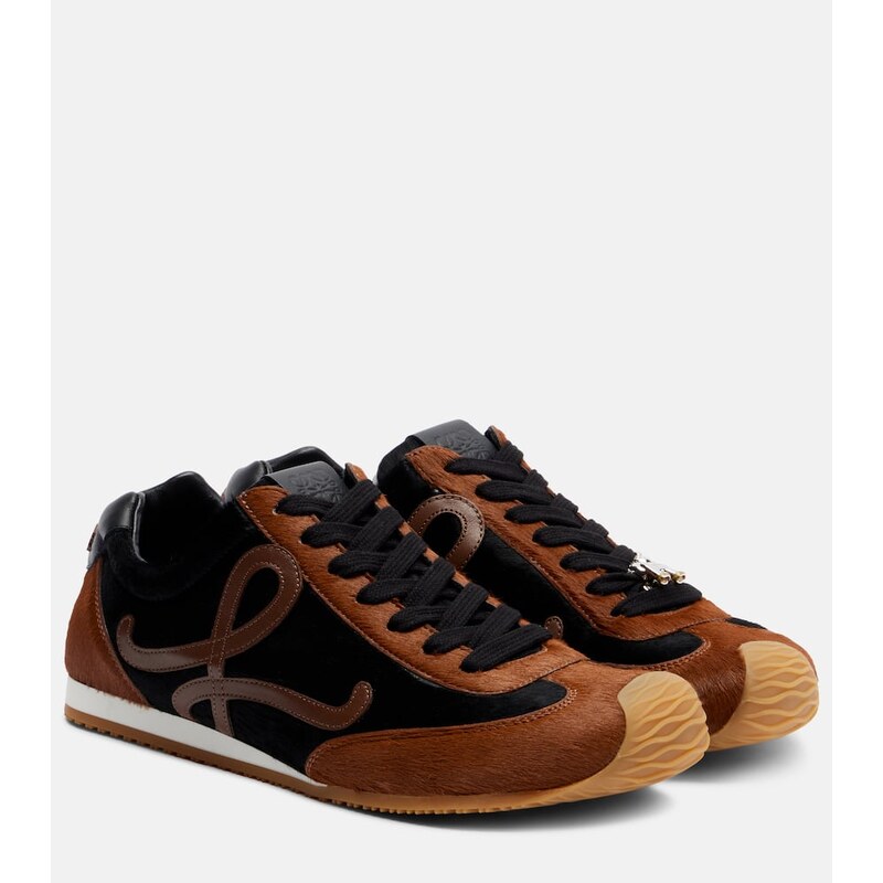 Loewe Ballet Runner 2.0 leather-trimmed calf hair sneakers