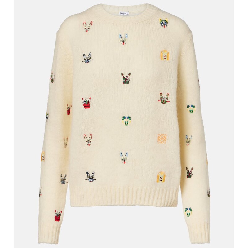 Loewe x Louis Wain embroidered wool sweater