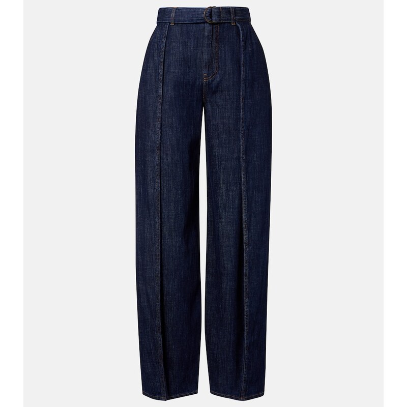 Loewe Belted high-rise wide-leg jeans
