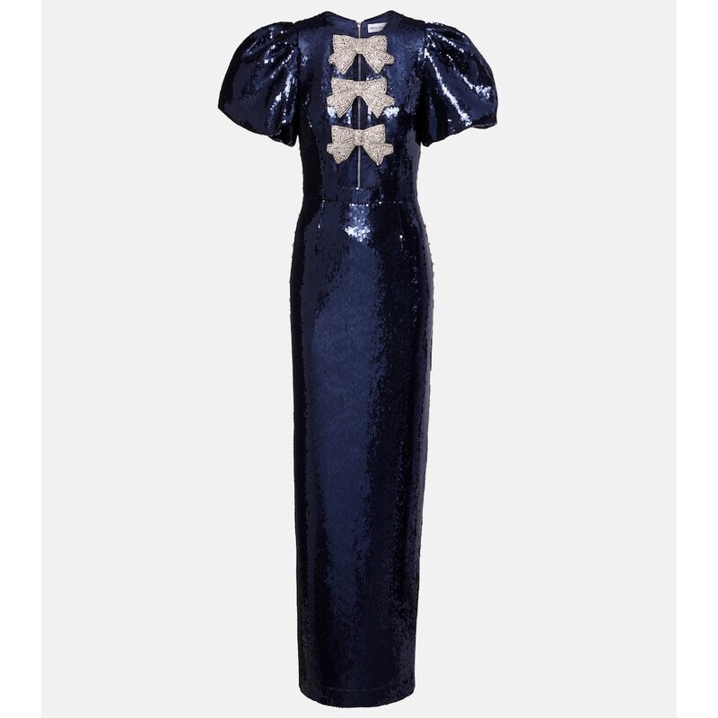 Rebecca Vallance Cressida puff-sleve sequined gown