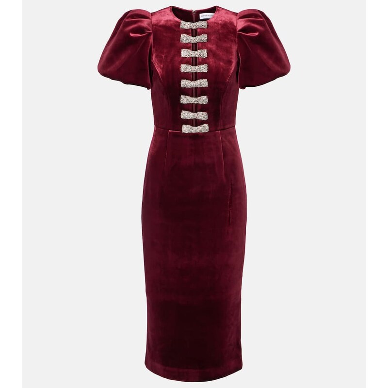 Rebecca Vallance Edwiena embellished velvet midi dress
