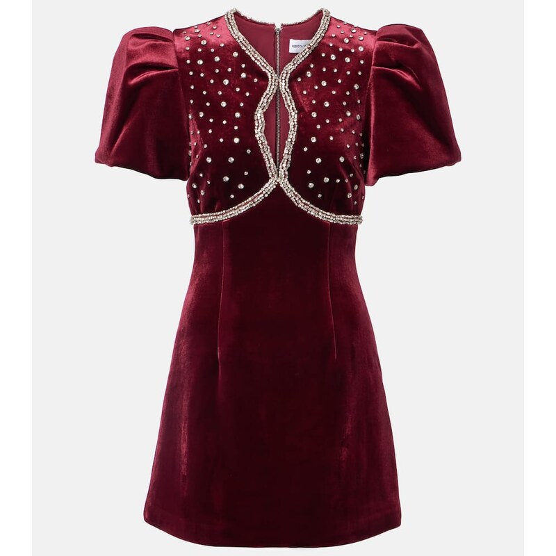 Rebecca Vallance Edwiena embellished velvet minidress
