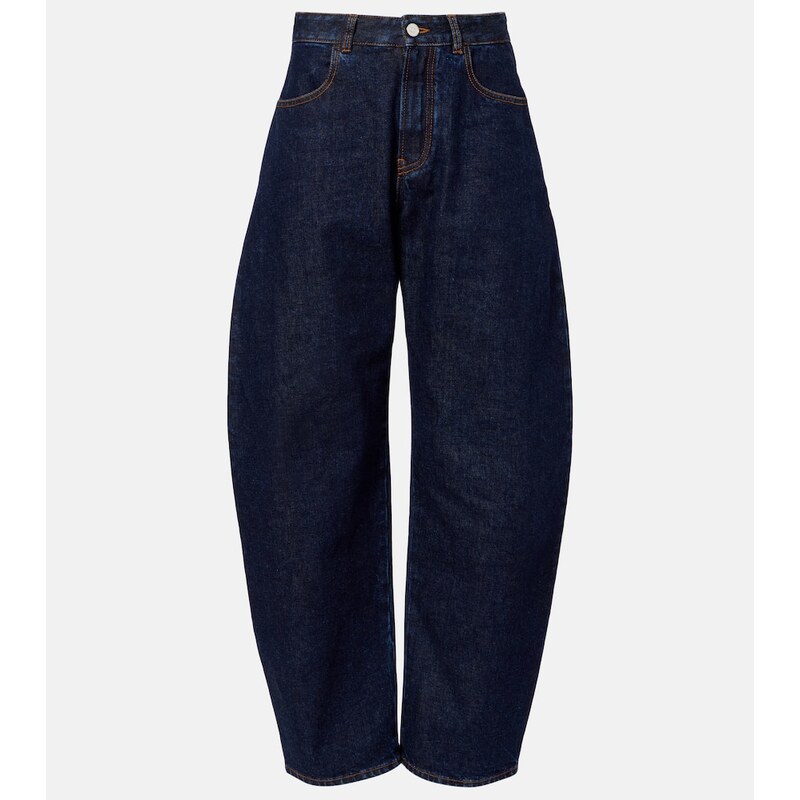 Alaia AlaÃ¯a Mid-rise barrel-leg jeans