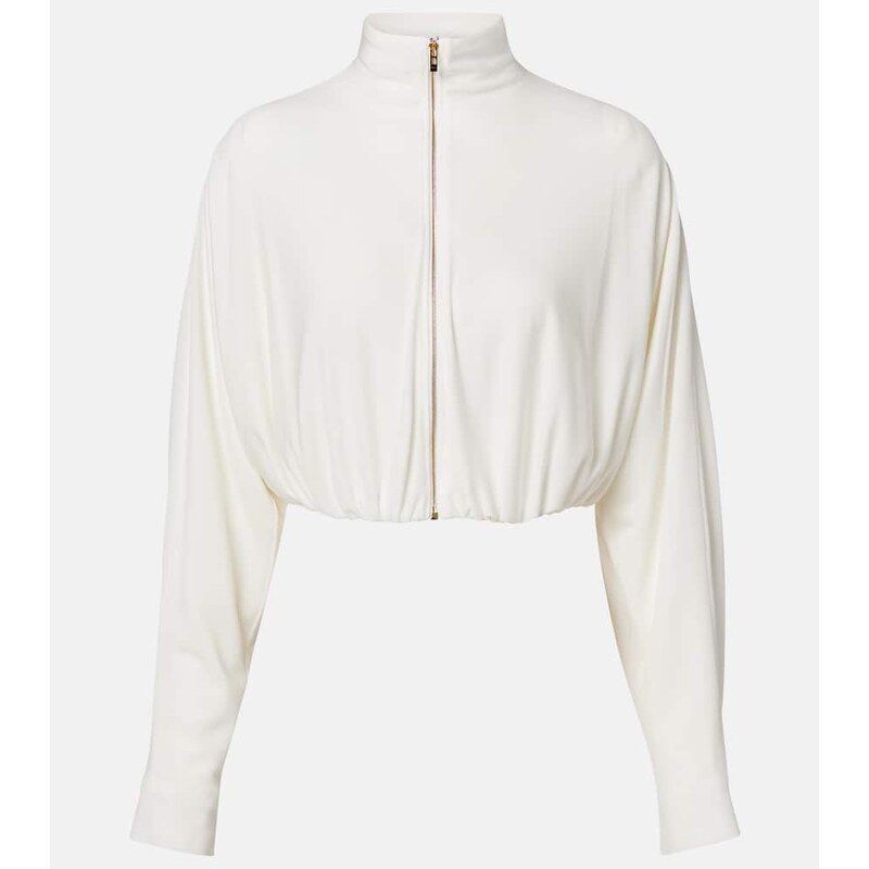 Alaia AlaÃ¯a Draped mockneck jersey jacket