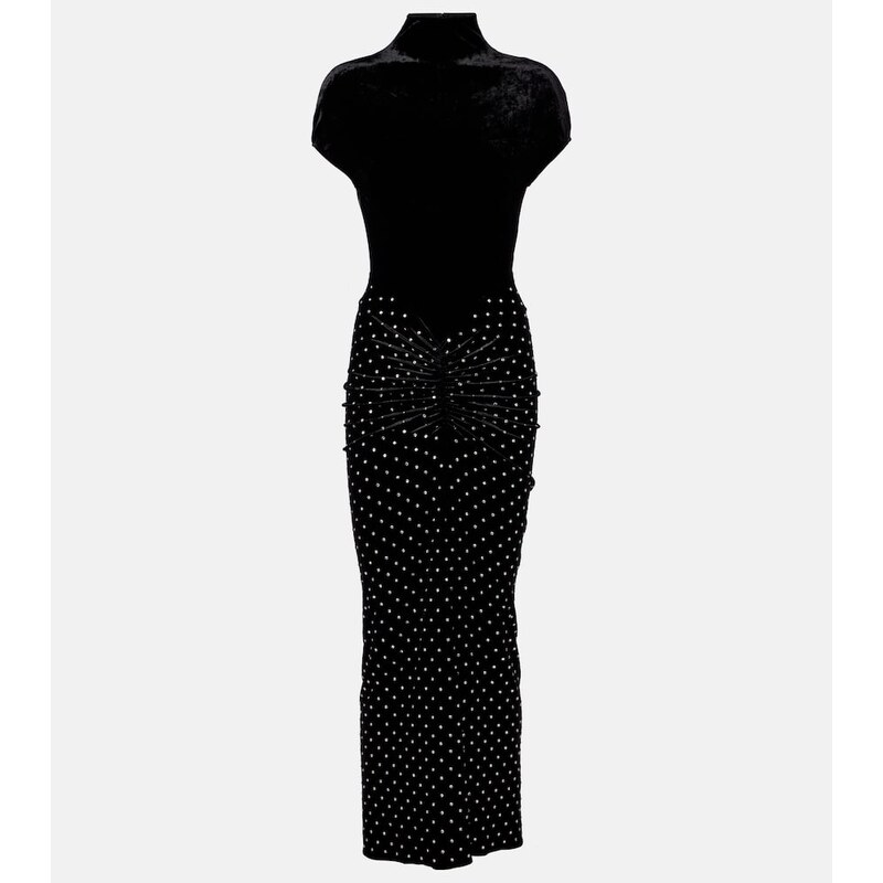 Alaia AlaÃ¯a Velvet and jersey cocktail dress