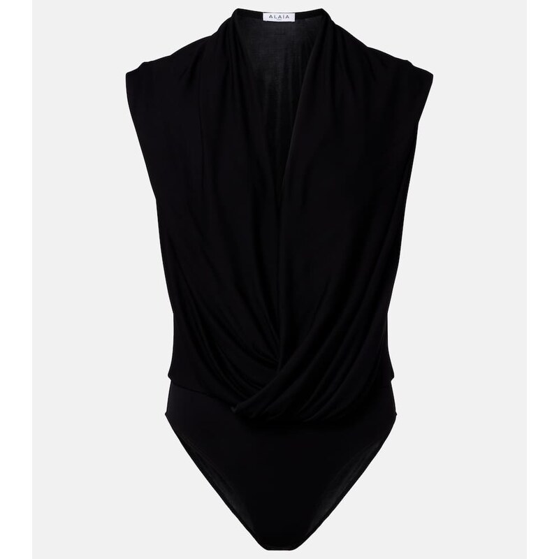 Alaia AlaÃ¯a Draped jersey bodysuit