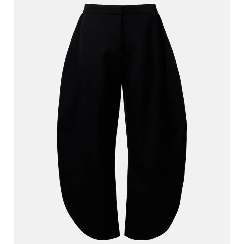 Dámky elegantní kalhoty z vlněného materiálu barvy černá