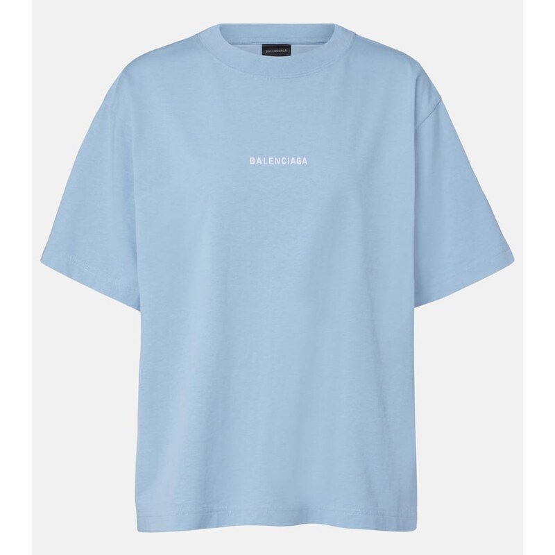 Balenciaga Logo embroidered cotton jersey T-shirt