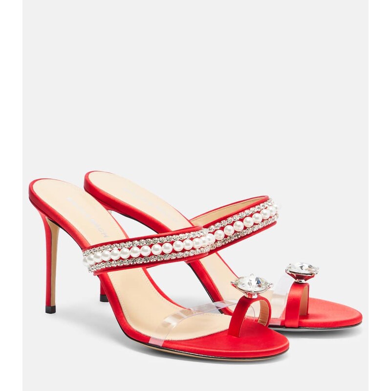 Mach & Mach Diamond Of Elizabeth 90 satin mules