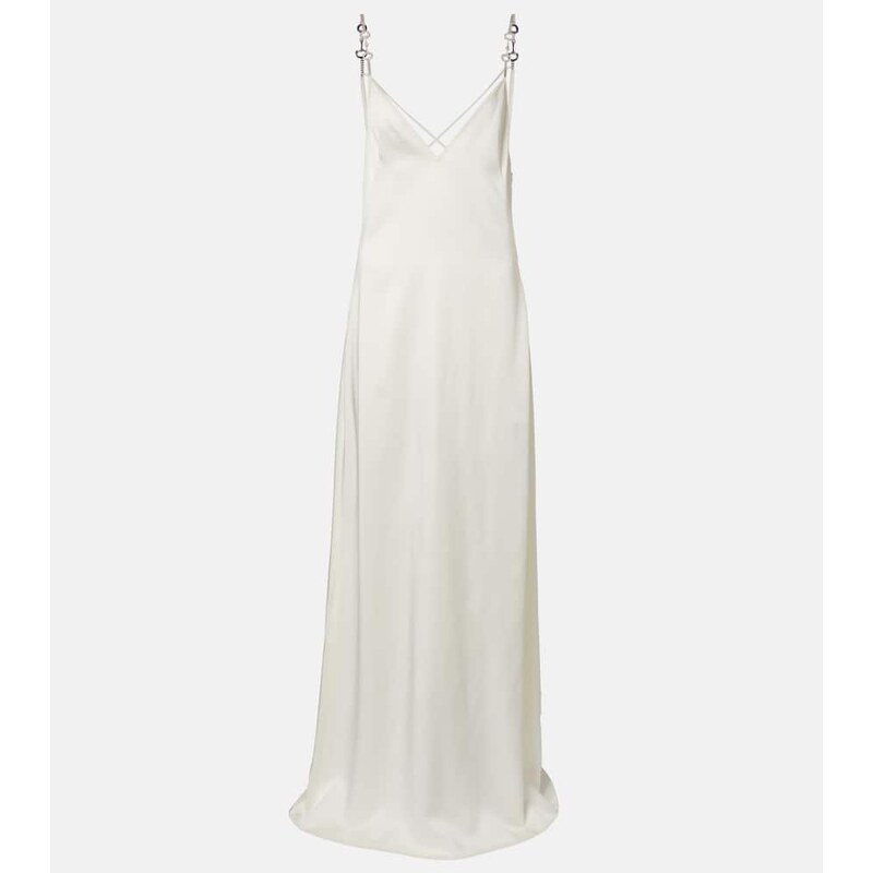 Gucci Horsebit embellished satin slip dress