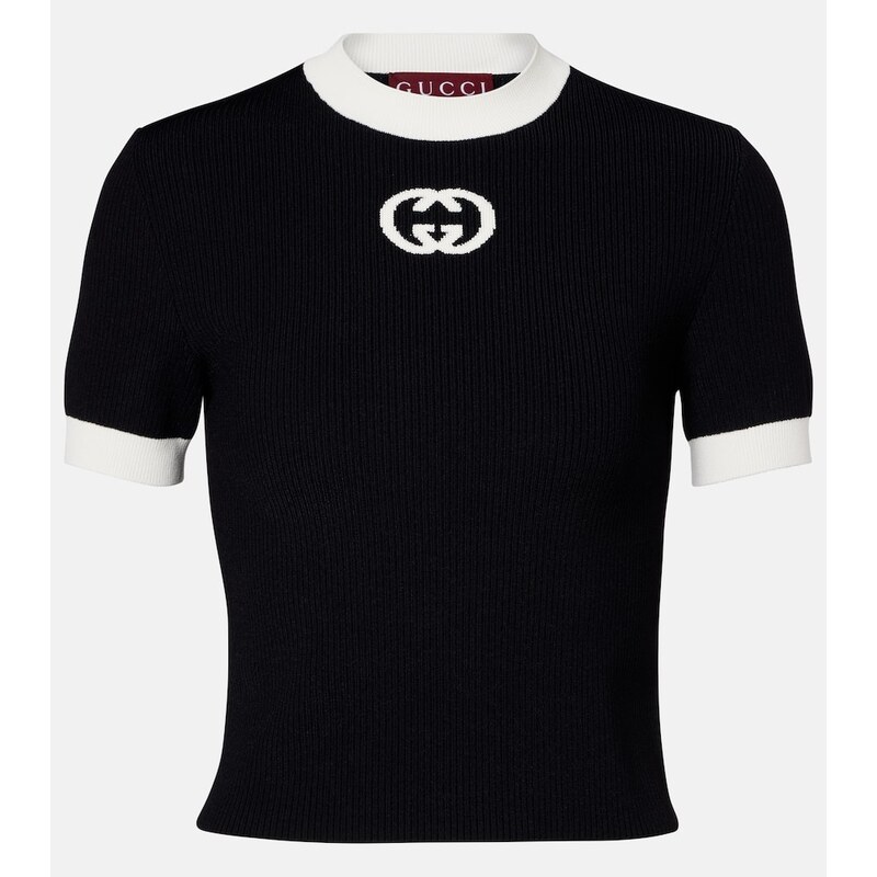 Gucci GG knitted top v černé barvě