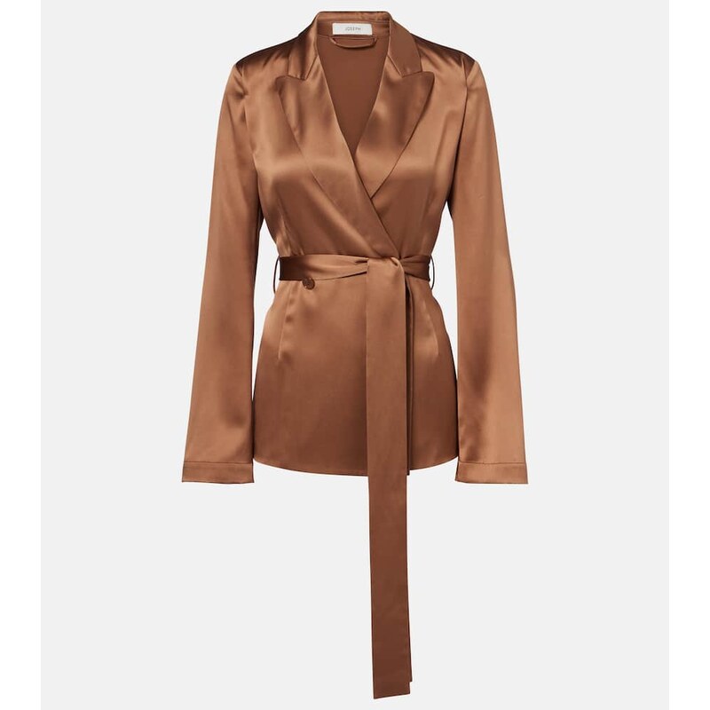 Joseph Archer double-breasted silk satin blazer