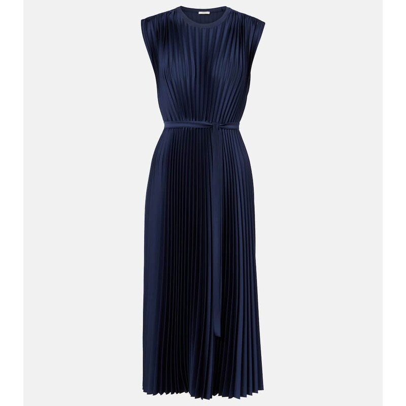 Joseph Volta plissÃ belted crÃªpe midi dress