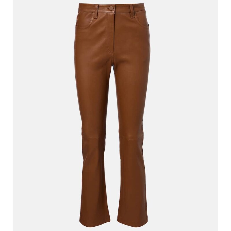 Joseph Cropped leather bootcut pants